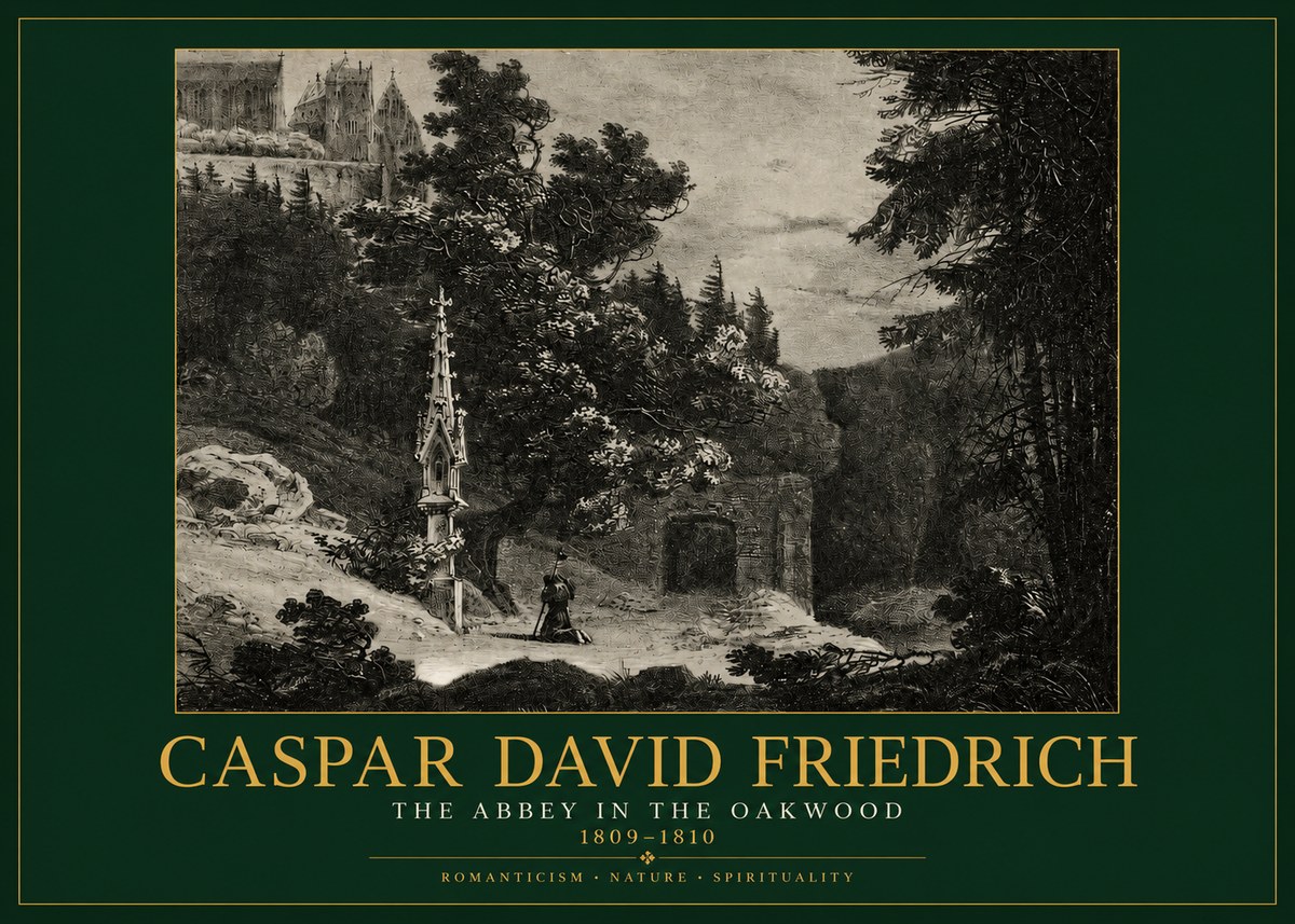 Caspar David Friedrich The Abbey in the Oakwood No2 - Affiche