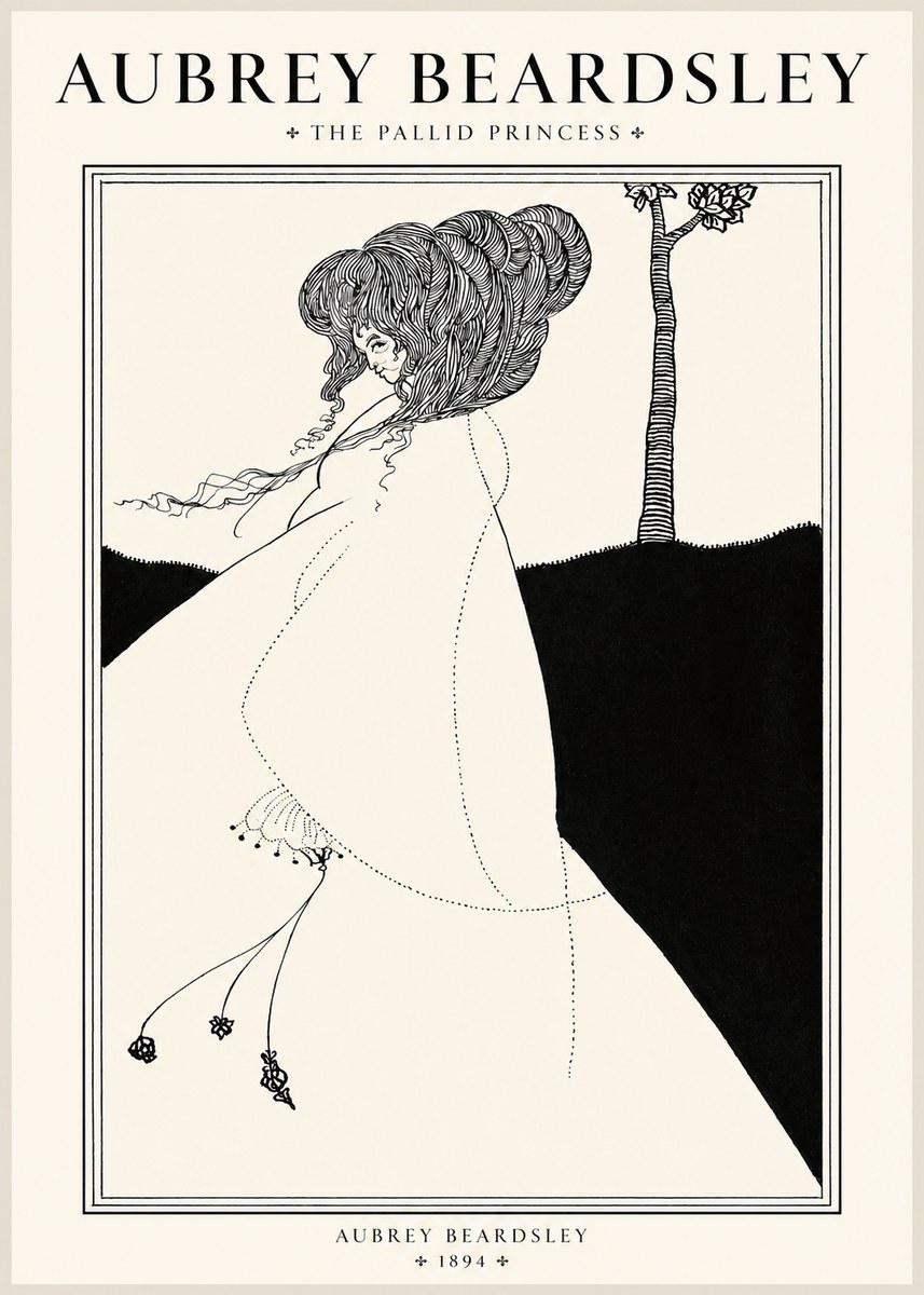 Aubrey Beardsley The Pallid Princess No1 - Affiche