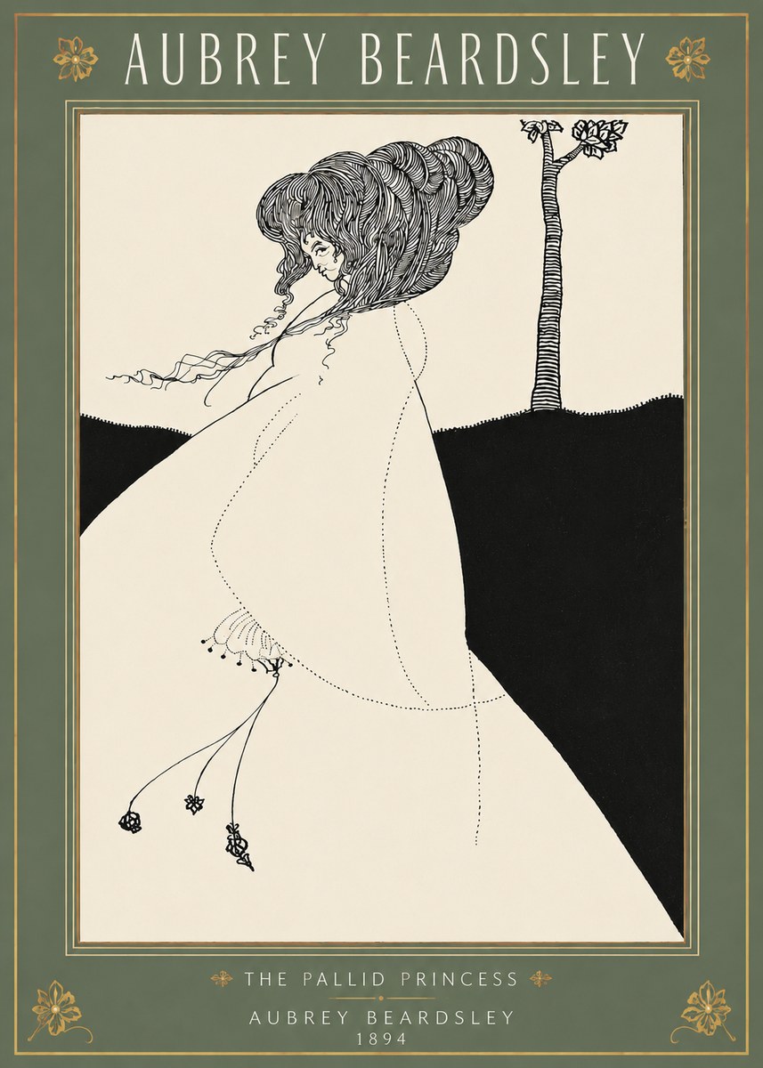 Aubrey Beardsley The Pallid Princess No3 - Affiche
