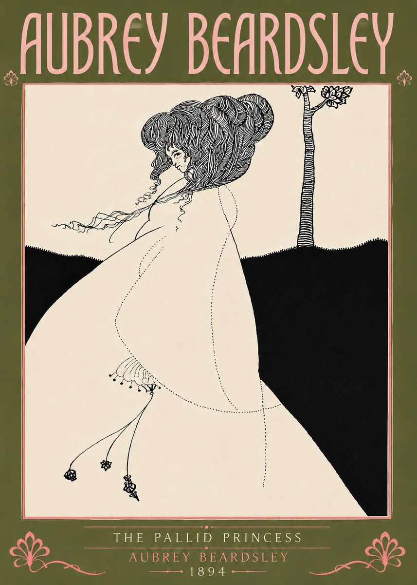 Aubrey Beardsley The Pallid Princess No5 - Affiche