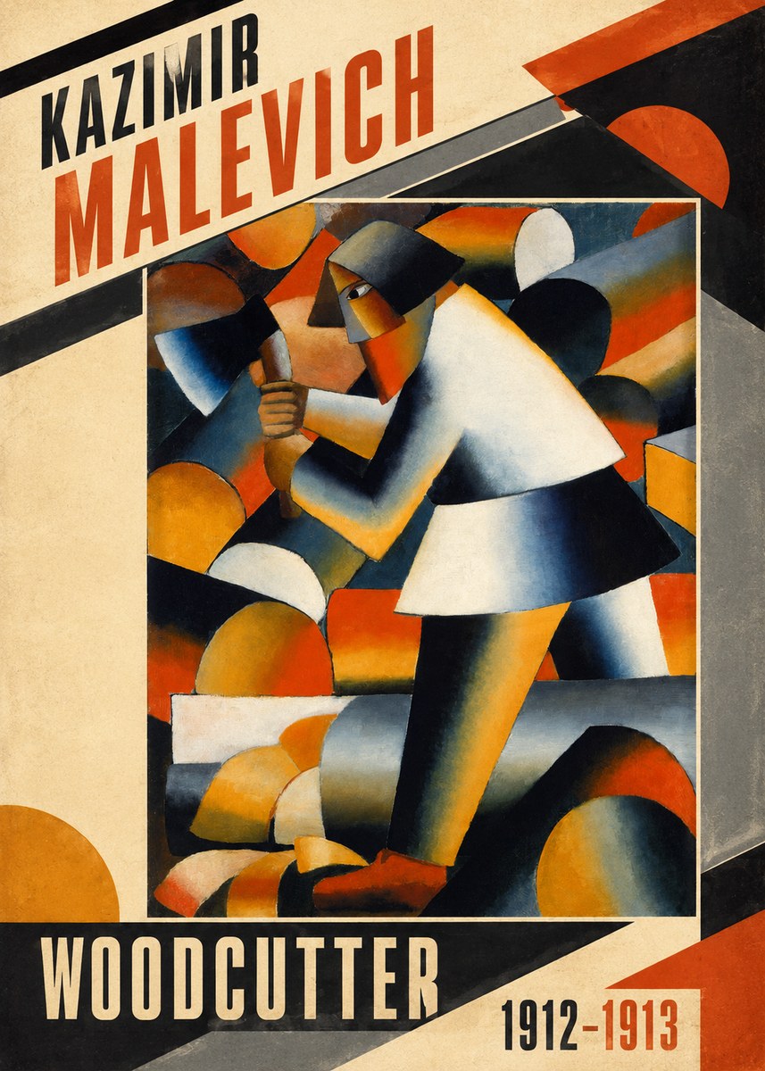 Kazimir Malevich Woodcutter No3 - Affiche