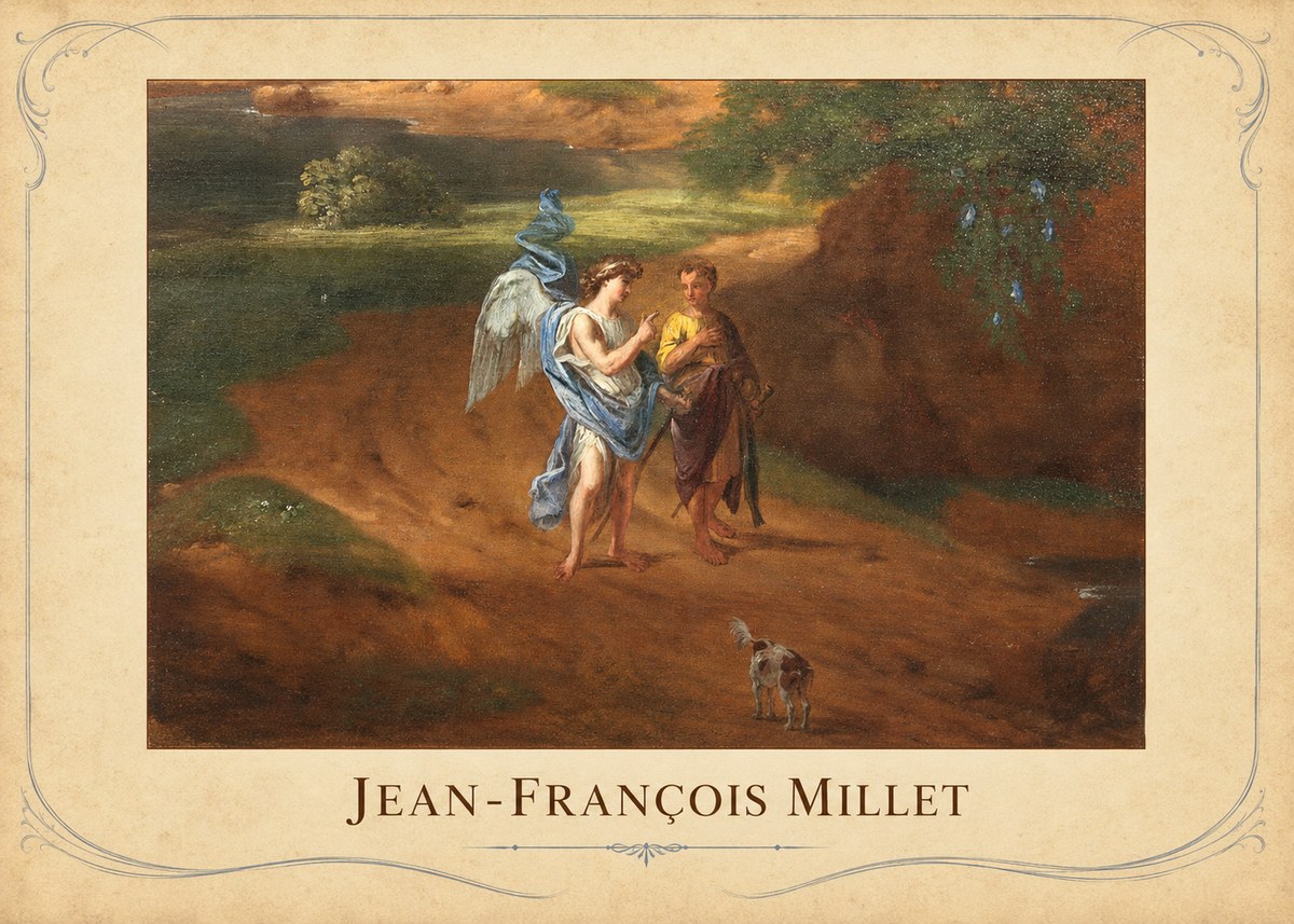Jean-François Millet Tobias and the Angel No3 - Affiche