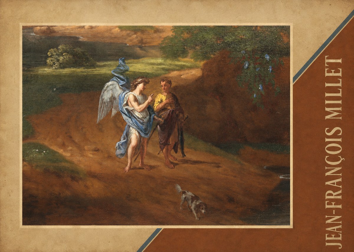 Jean-François Millet Tobias and the Angel No5 - Affiche