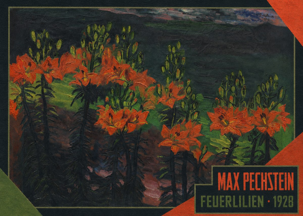 Max Pechstein Feuerlilien No4 - Affiche