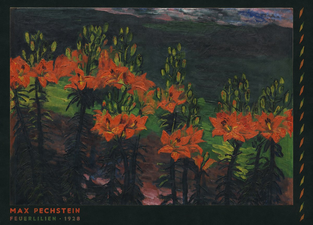 Max Pechstein Feuerlilien No6 - Affiche