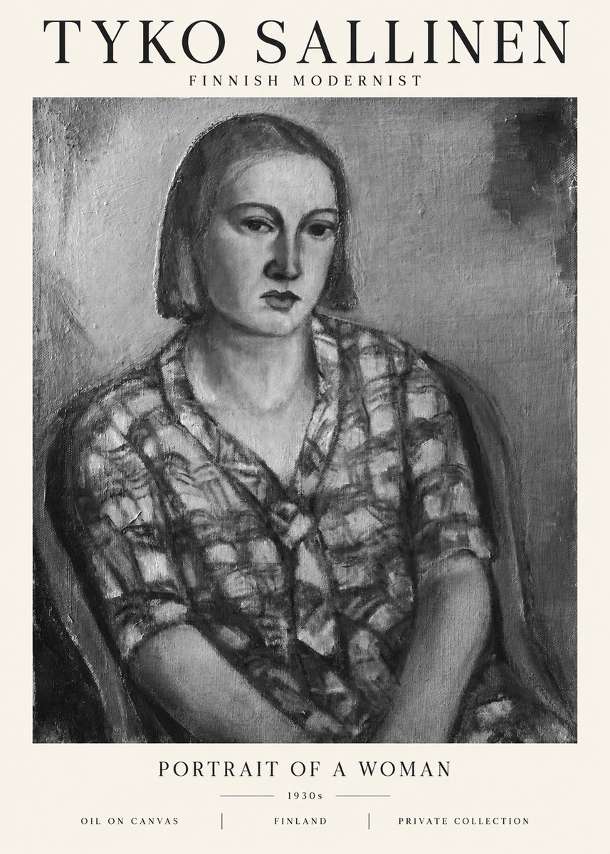 Tyko Sallinen Portrait of a Woman I No1 - Affiche