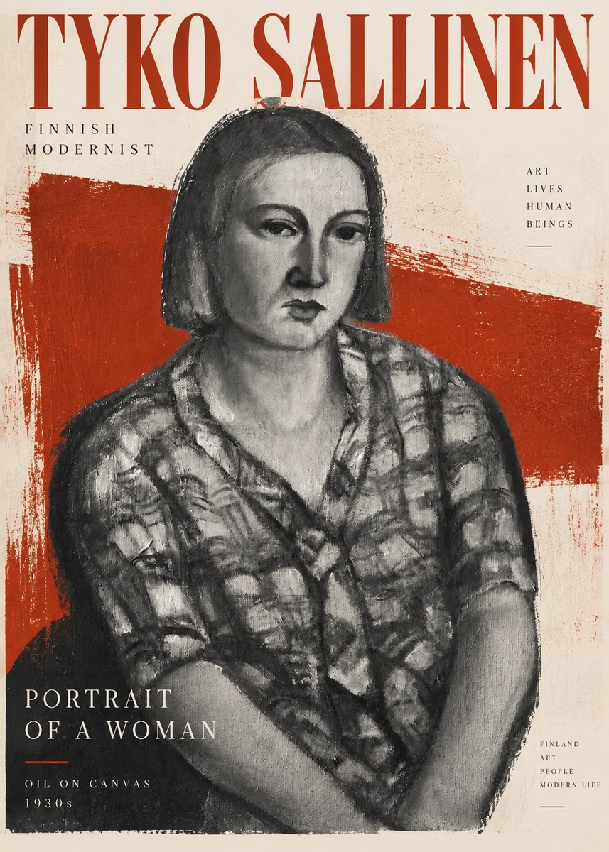 Tyko Sallinen Portrait of a Woman I No2 - Affiche