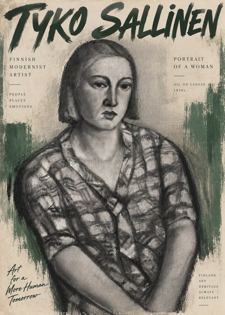 Tyko Sallinen Portrait of a Woman I No6 - Affiche
