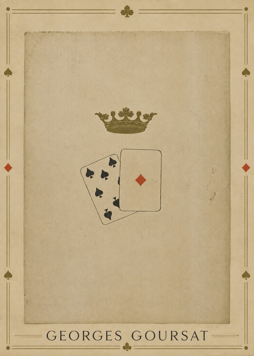 Georges Goursat Crown and Playing Cards No1 - Affiche