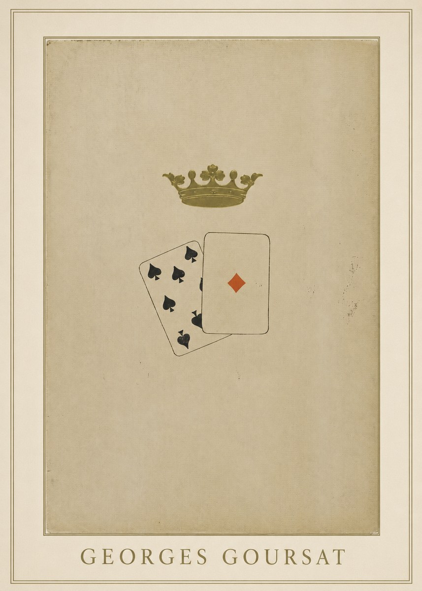 Georges Goursat Crown and Playing Cards No3 - Affiche