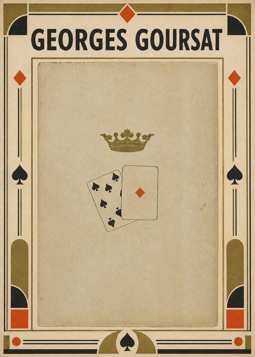 Georges Goursat Crown and Playing Cards No4 - Affiche