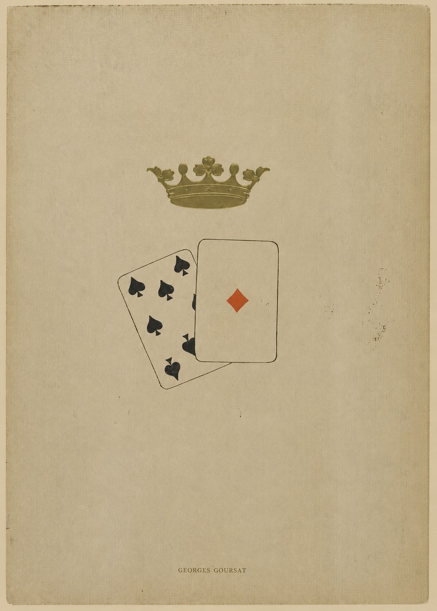 Georges Goursat Crown and Playing Cards No6 - Affiche