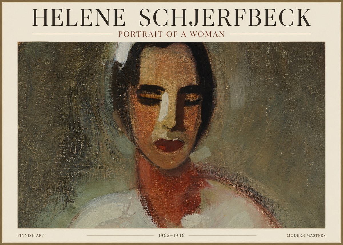 Helene Schjerfbeck Portrait of a Woman III No1 - Affiche
