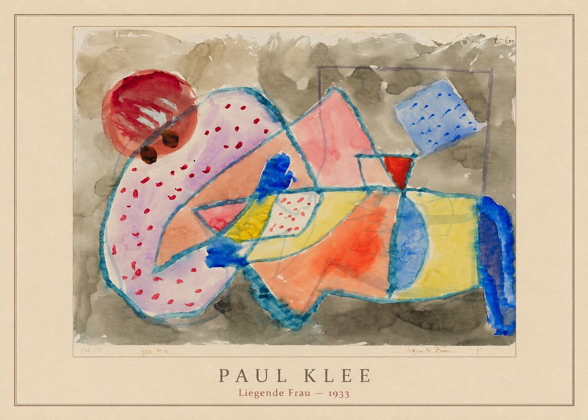 Paul Klee Liegende Frau - 1933 No4 - Affiche