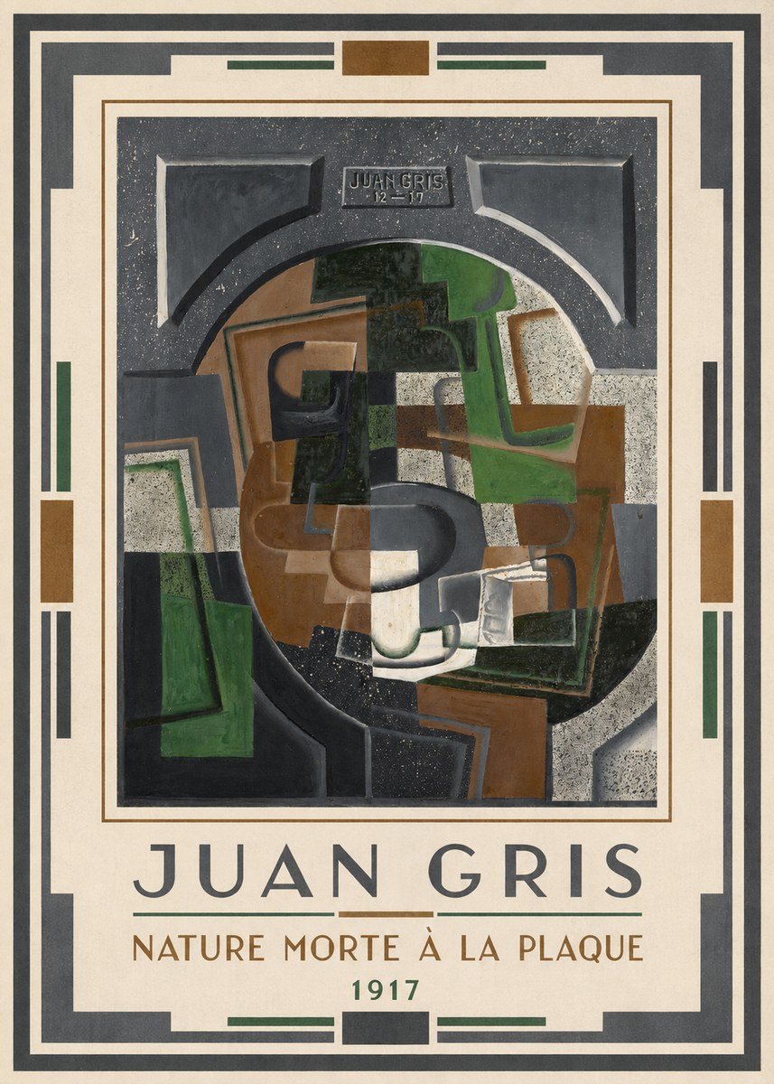 Juan Gris Nature Morte À La Plaque No1 - Affiche