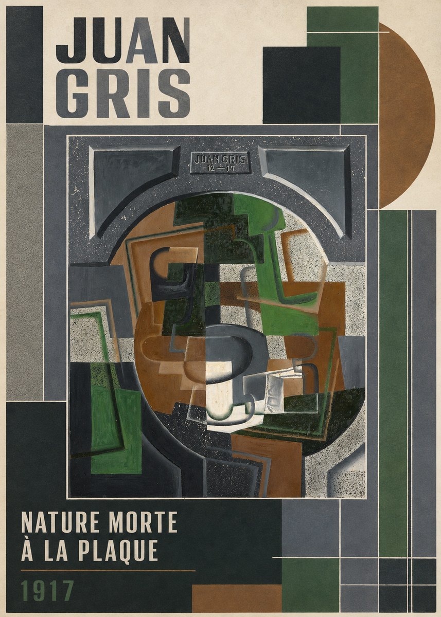 Juan Gris Nature Morte À La Plaque No3 - Affiche