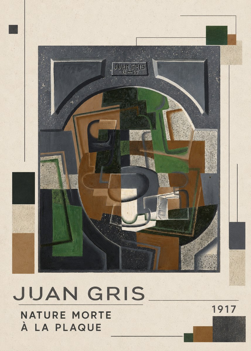 Juan Gris Nature Morte À La Plaque No5 - Affiche