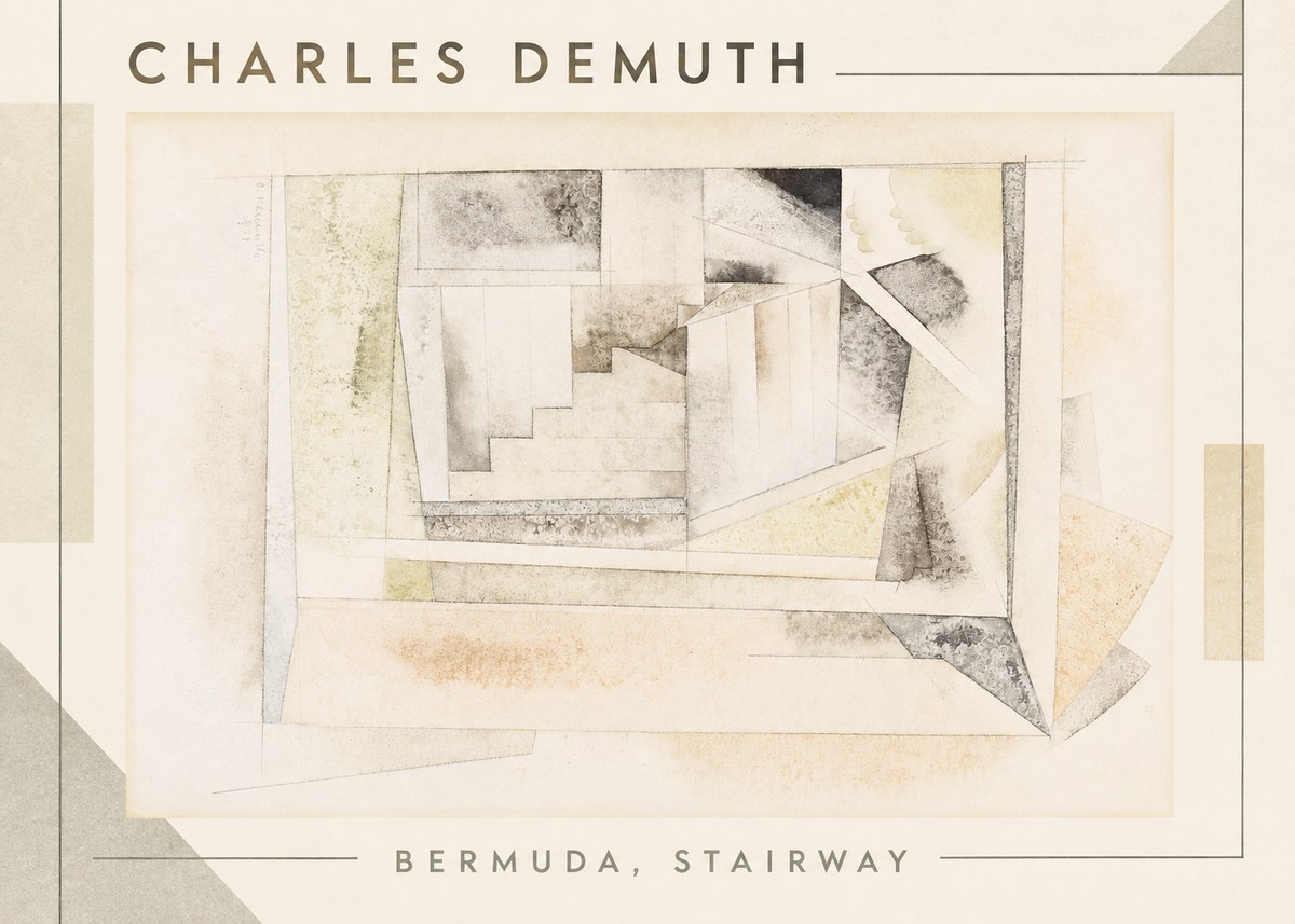 Charles Demuth Bermuda, Stairway No1 - Affiche