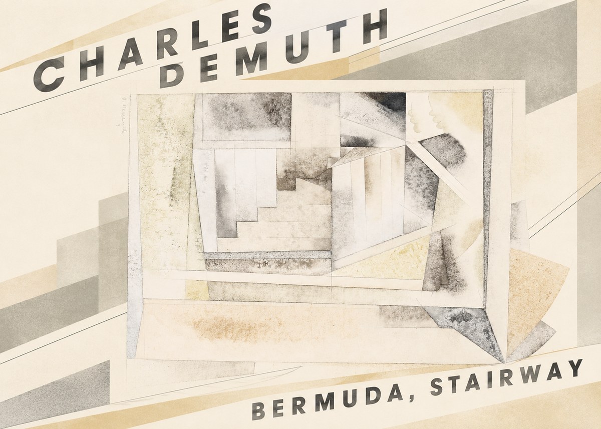 Charles Demuth Bermuda, Stairway No3 - Affiche