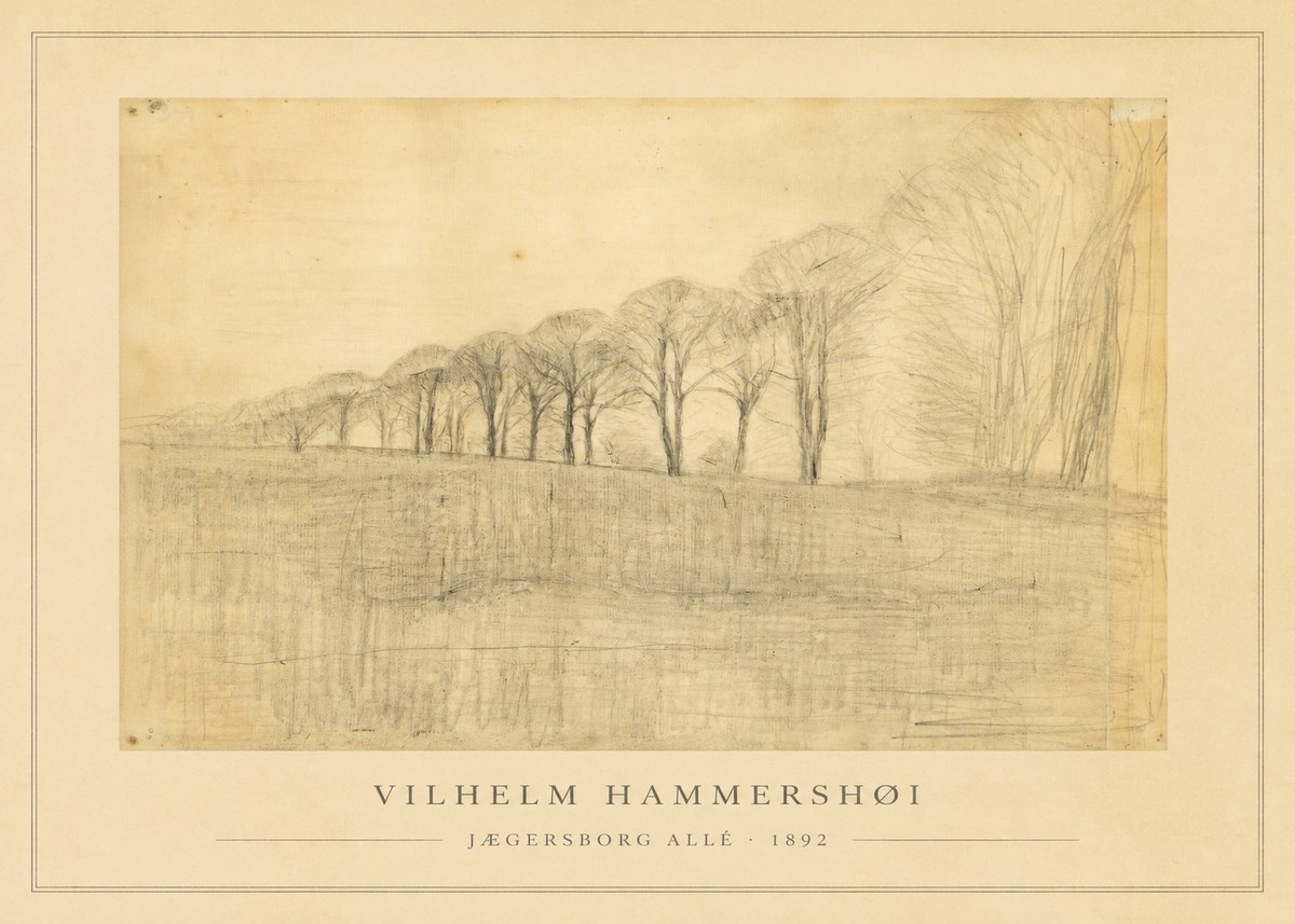 Vilhelm Hammershøi Jægersborg Allé No1 - Affiche
