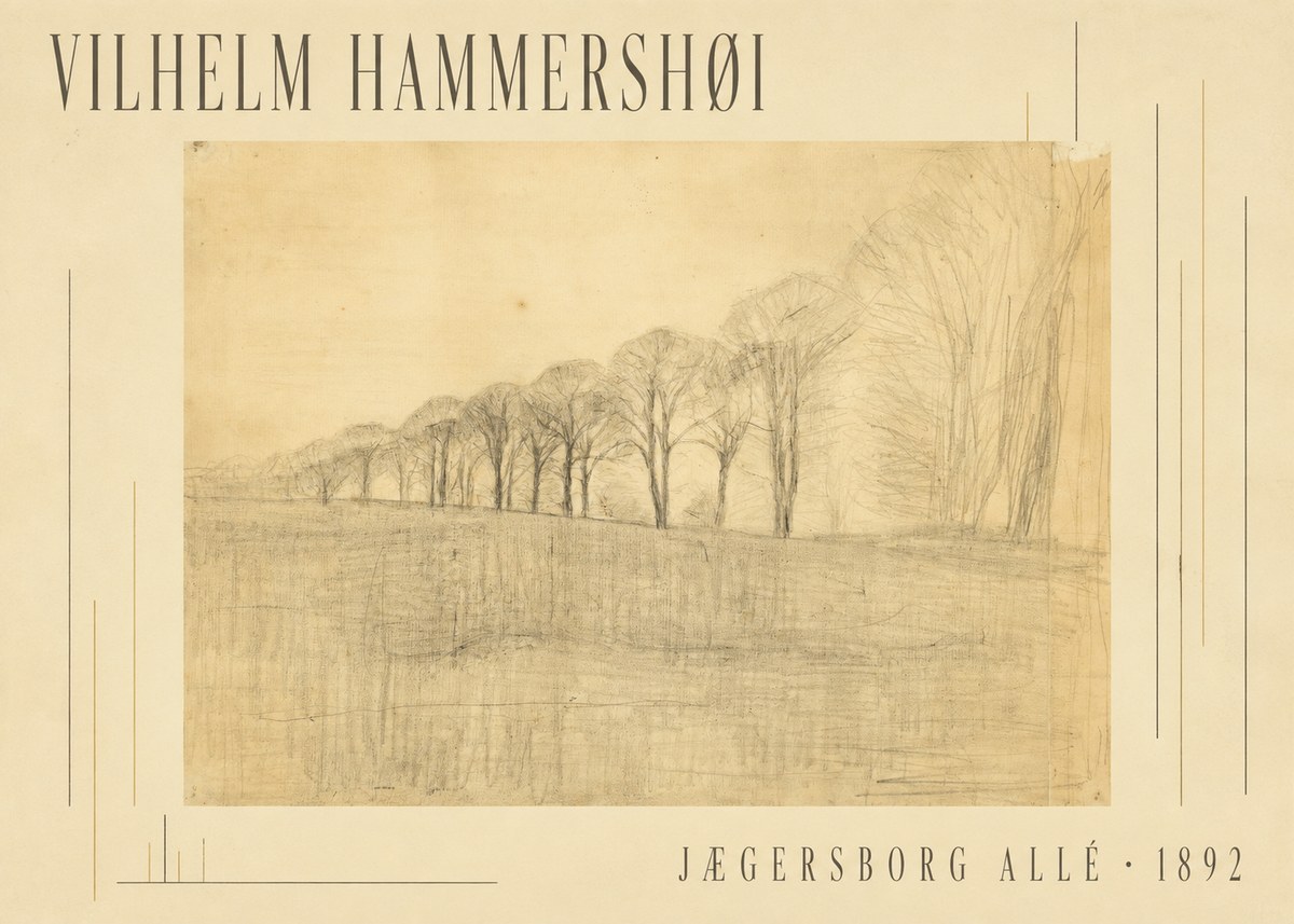 Vilhelm Hammershøi Jægersborg Allé No5 - Affiche