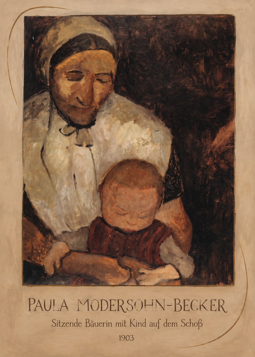 Paula Modersohn-Becker Sitzende Bäuerin Mit Kind Auf Dem Schoß No4 - Affiche