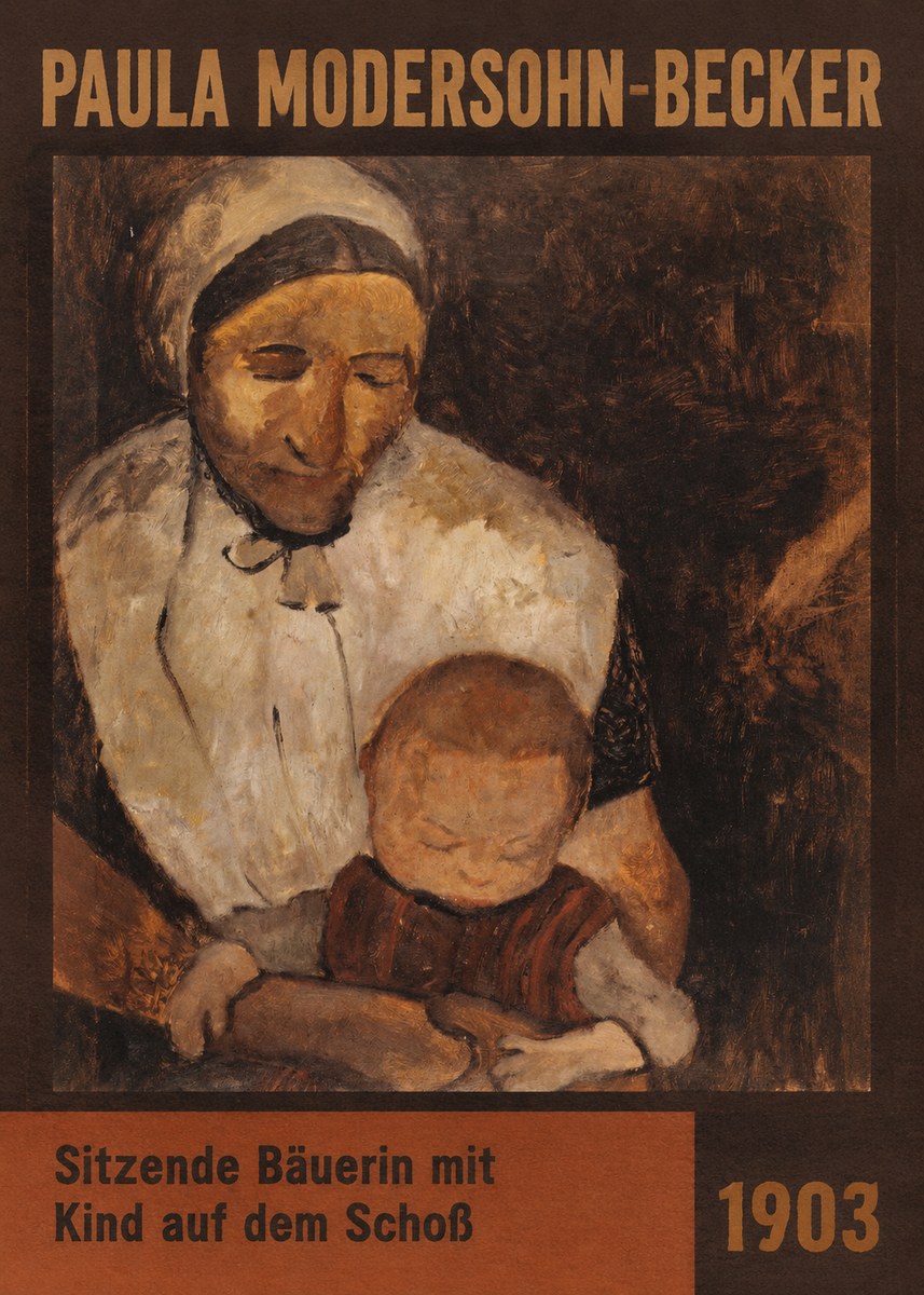 Paula Modersohn-Becker Sitzende Bäuerin Mit Kind Auf Dem Schoß No6 - Affiche