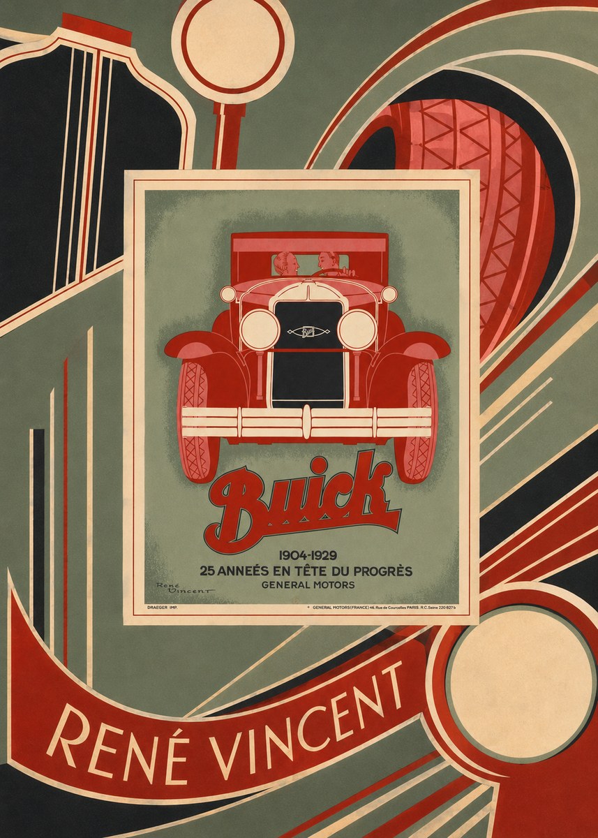 René Vincent Buick - 25 Années En Tête Du Progrès No6 - Affiche