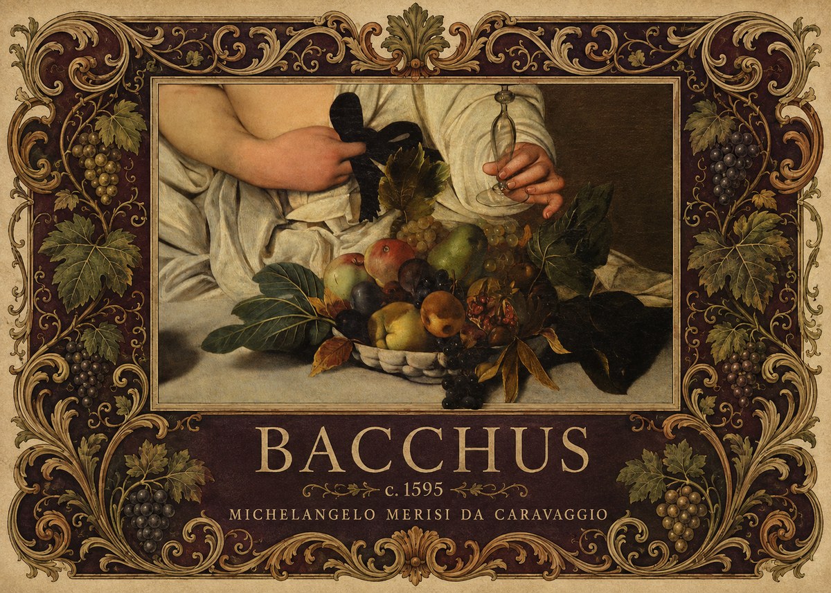 Michelangelo Merisi da Caravaggio Bacchus II No5 - Affiche