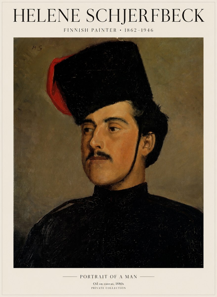 Helene Schjerfbeck Portrait of a Man II No1 - Affiche
