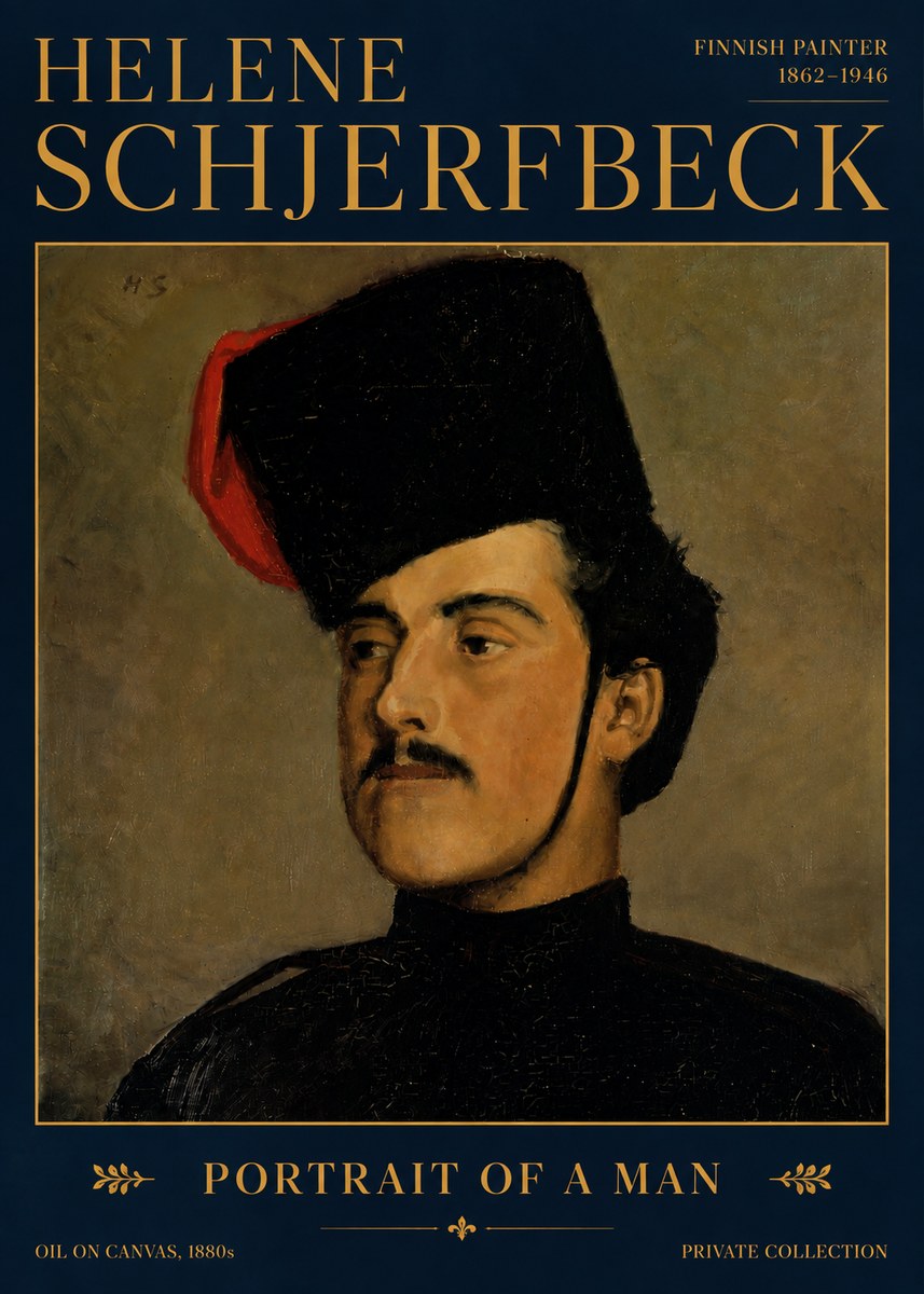 Helene Schjerfbeck Portrait of a Man II No4 - Affiche