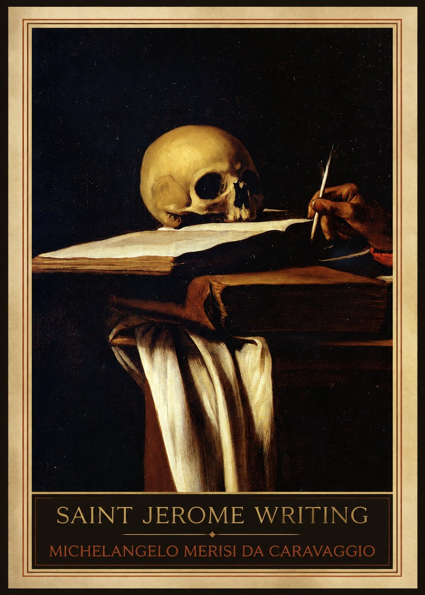 Michelangelo Merisi da Caravaggio Saint Jerome Writing III No1 - Affiche