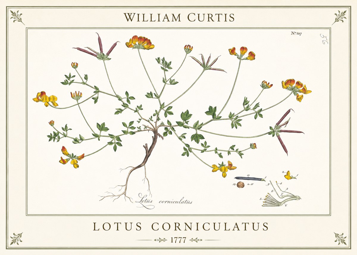William Curtis Bird's-foot Trefoil No6 - Affiche