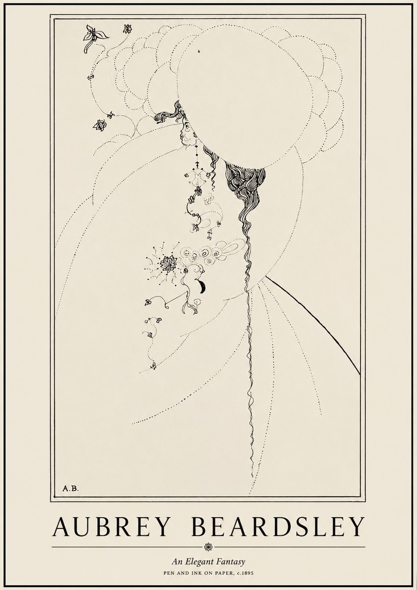 Aubrey Beardsley An Elegant Fantasy No1 - Affiche