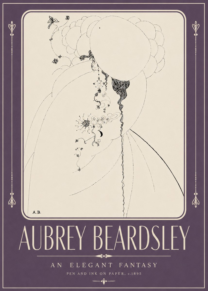 Aubrey Beardsley An Elegant Fantasy No2 - Affiche
