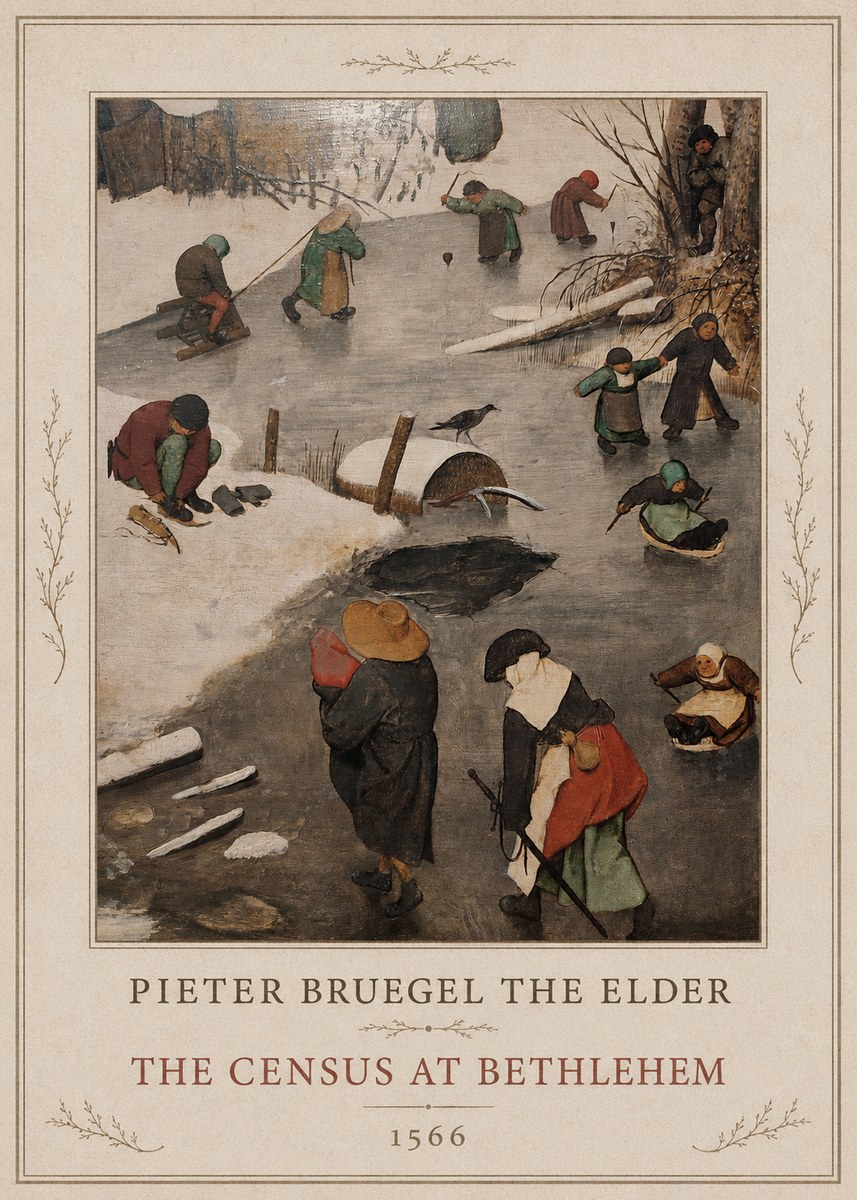 Pieter Bruegel The Census at Bethlehem II No1 - Affiche