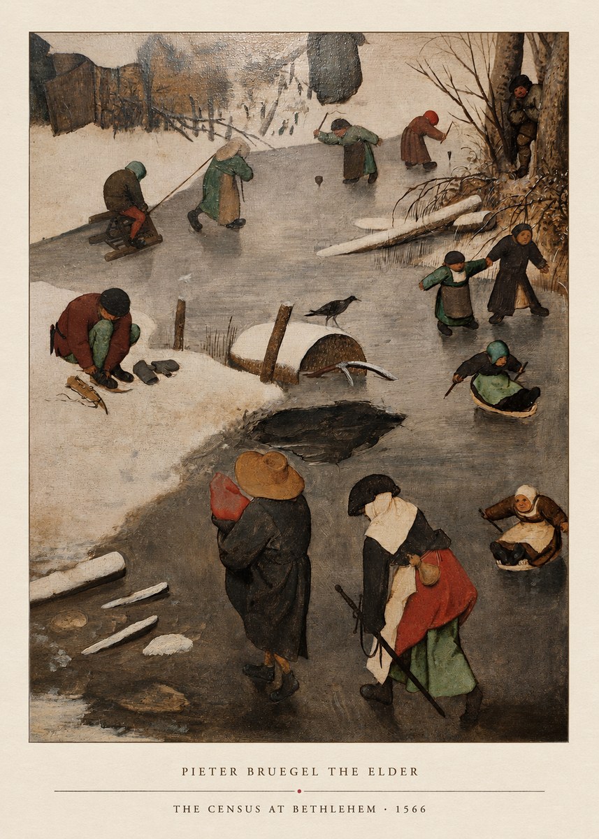 Pieter Bruegel The Census at Bethlehem II No4 - Affiche