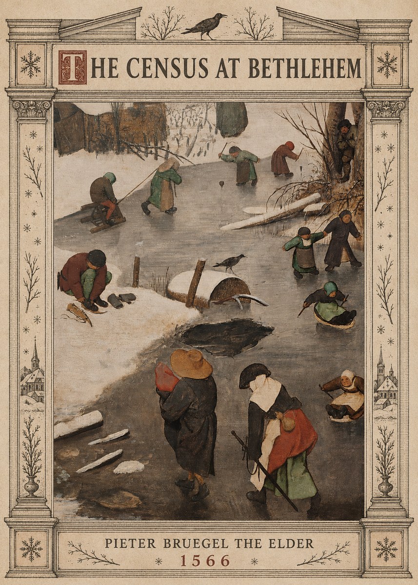 Pieter Bruegel The Census at Bethlehem II No5 - Affiche