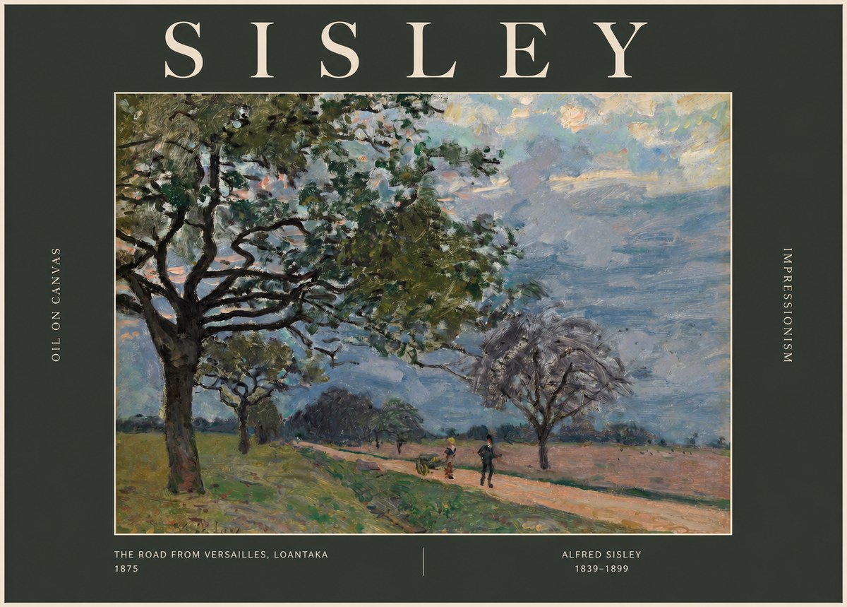Sisley The Road from Versailles, Loantaka No2 - Affiche