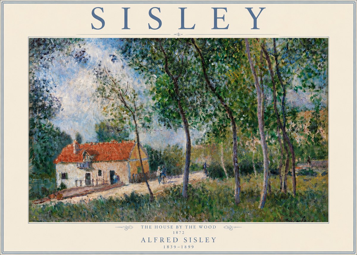 Sisley The House by the Wood No4 - Affiche