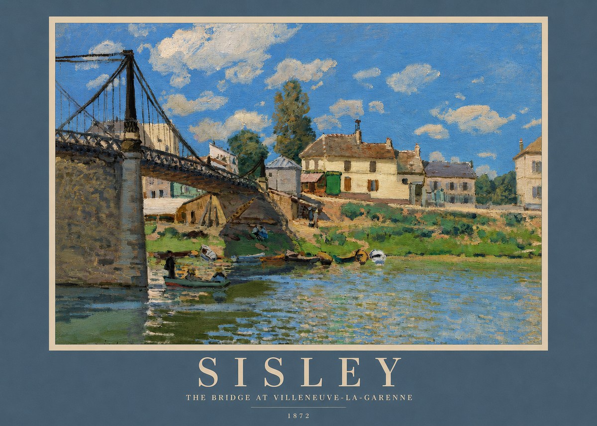 Sisley The Bridge at Villeneuve-la-garenne I No2 - Affiche