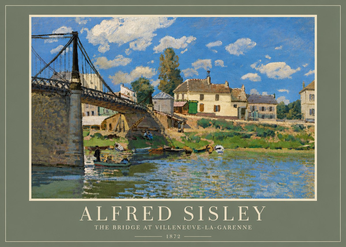 Sisley The Bridge at Villeneuve-la-garenne I No5 - Affiche