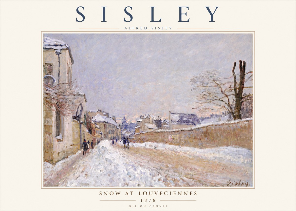 Sisley Snow at Louveciennes No3 - Affiche