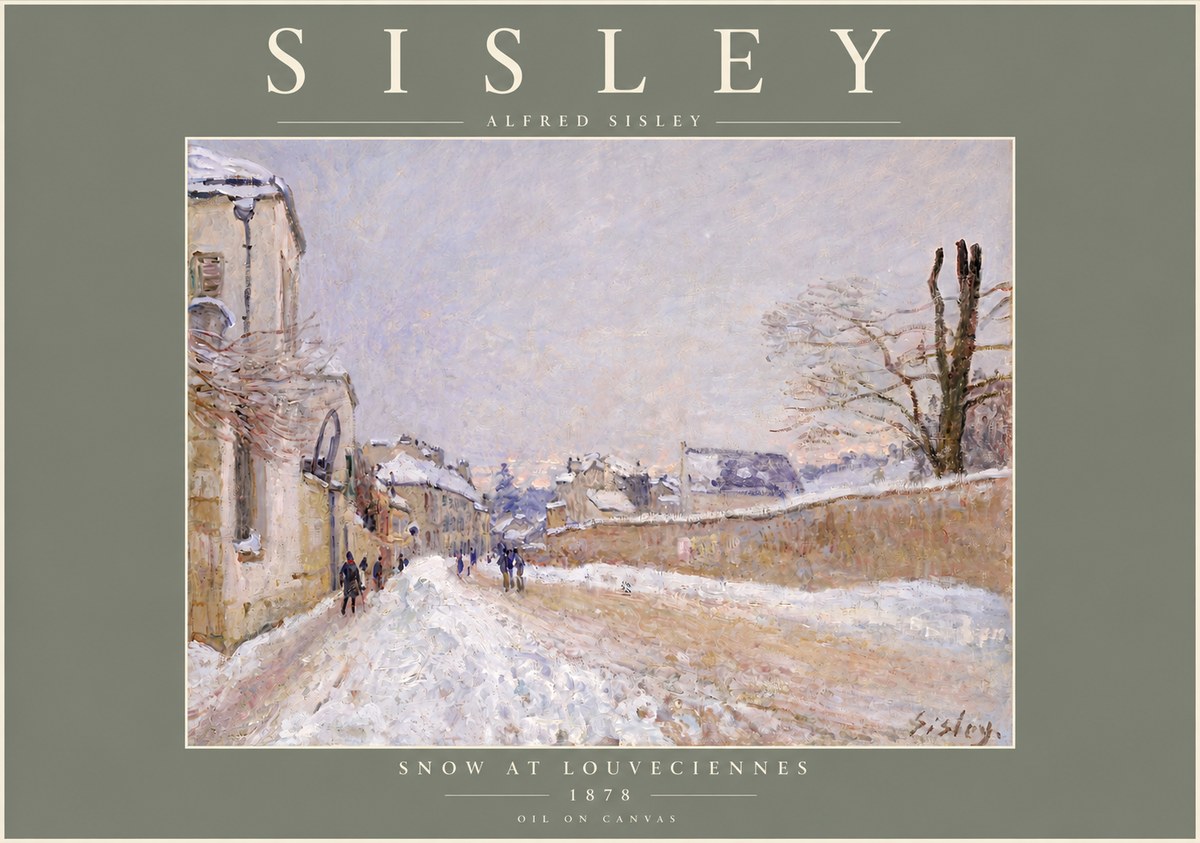Sisley Snow at Louveciennes No4 - Affiche