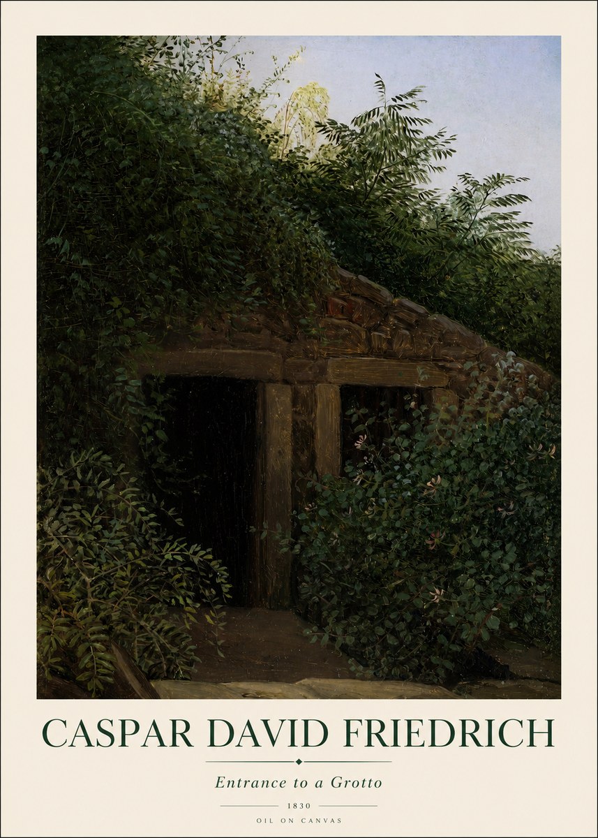 Caspar David Friedrich Entrance to a Grotto No1 - Affiche