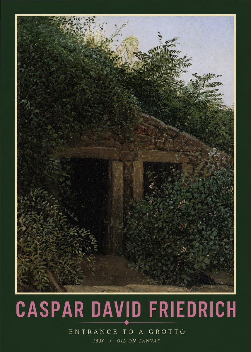 Caspar David Friedrich Entrance to a Grotto No2 - Affiche