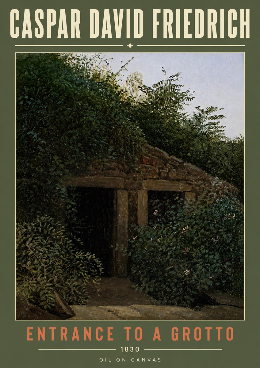 Caspar David Friedrich Entrance to a Grotto No6 - Affiche