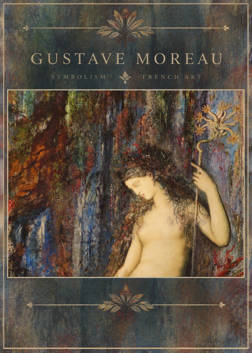 Gustave Moreau The Flower with the Human Head No5 - Affiche