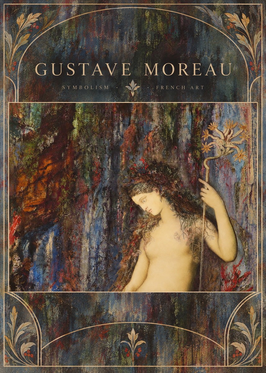 Gustave Moreau The Flower with the Human Head No6 - Affiche