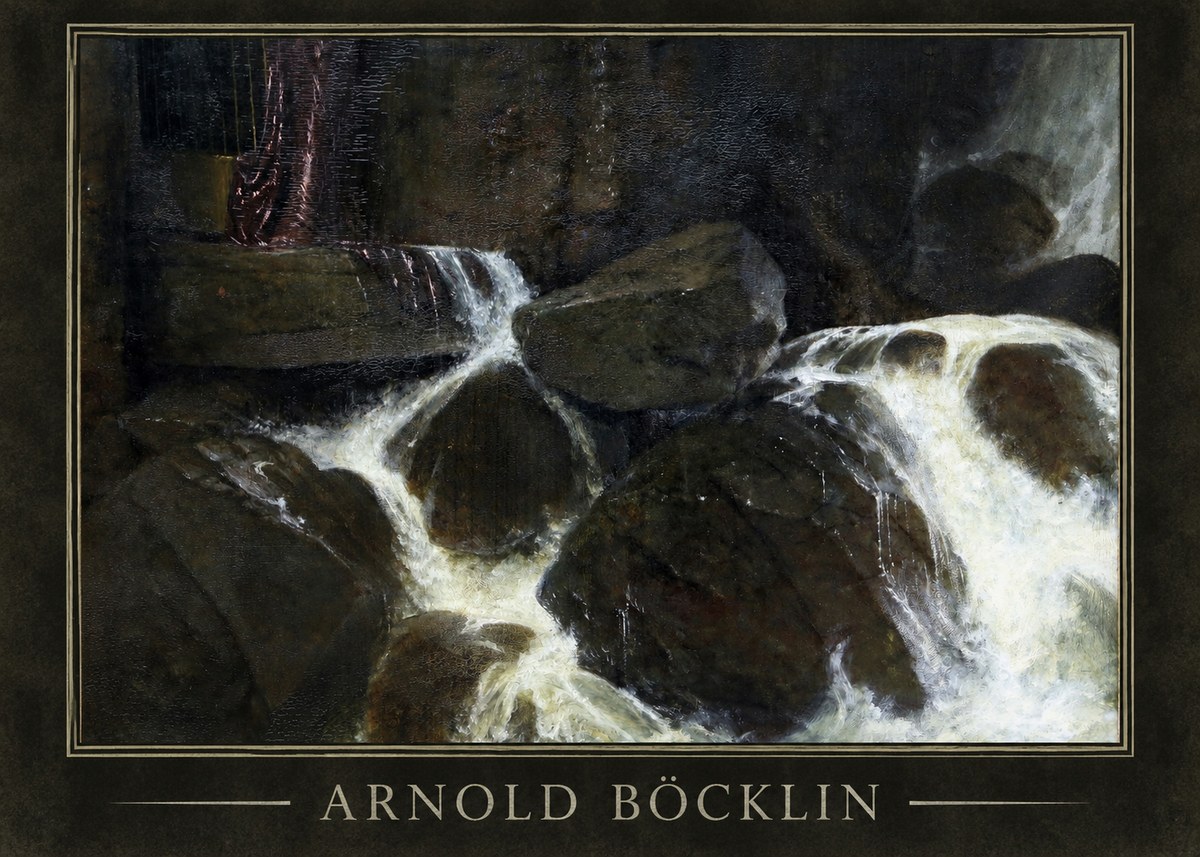 Arnold Böcklin The Nymph of the Waterfall No1 - Affiche